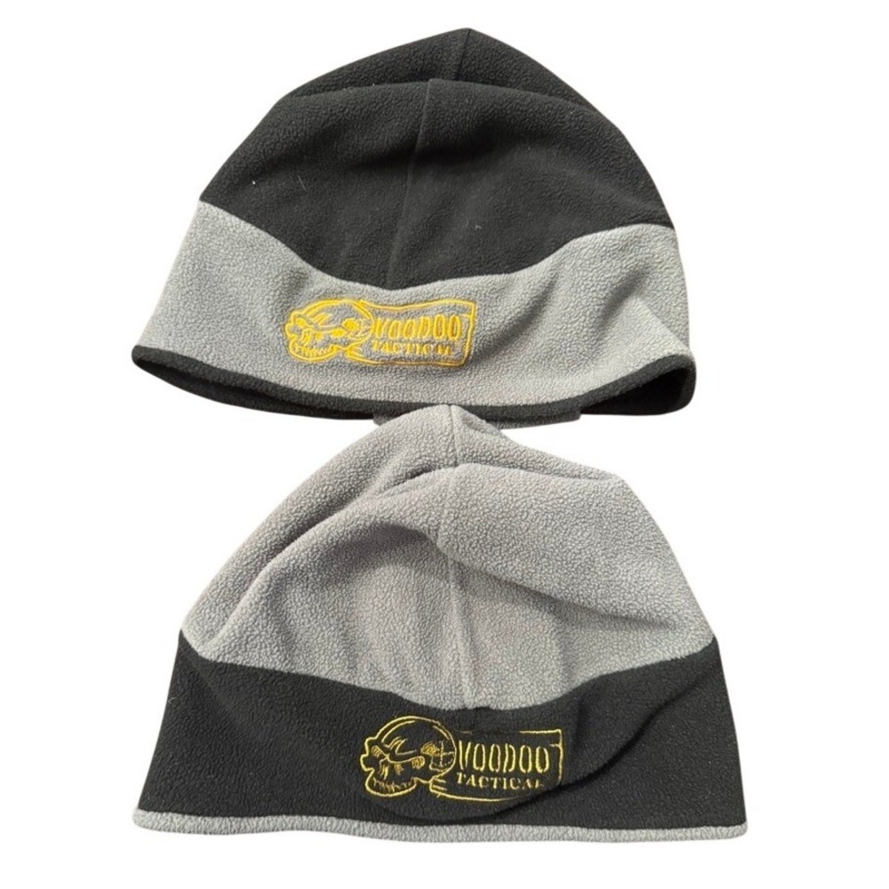 Voodoo Tactical Fleece Beanie Hat 2 Pack Grey Black Skull Cap Mens One Size